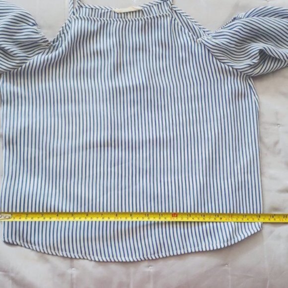 Elodie Flowy Off the Shoulder Boho Pinstripe strappy top- S - NWOT - Picture 15 of 16